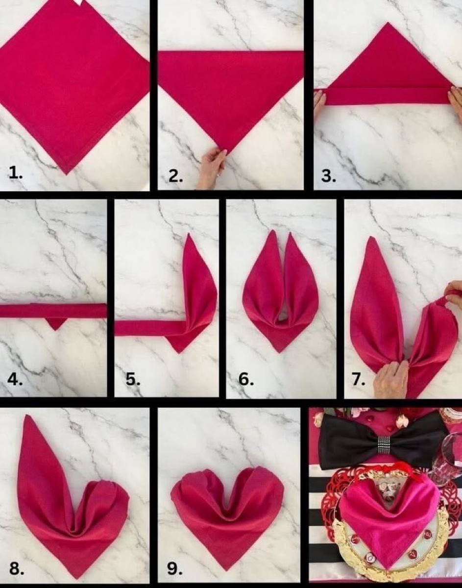 Serviette de table en tissu rose fuschia